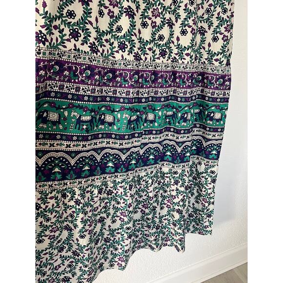 The Vermont Country Store Ankle-Length Cotton Muumuu Tiered Dress M Hawaiian - Picture 7 of 9